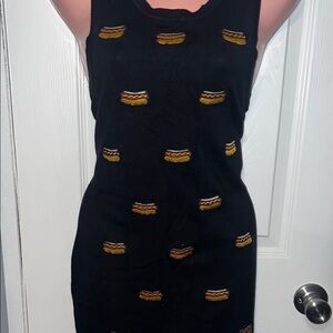 Rehab Black Mini Dress with hot dogs